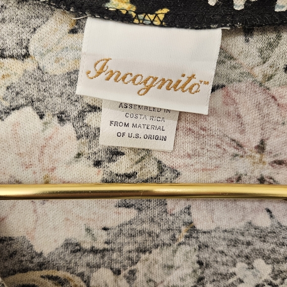 Vintage - Incognito Floral Top w Zipper - Size L- NWOT - Picture 2 of 8